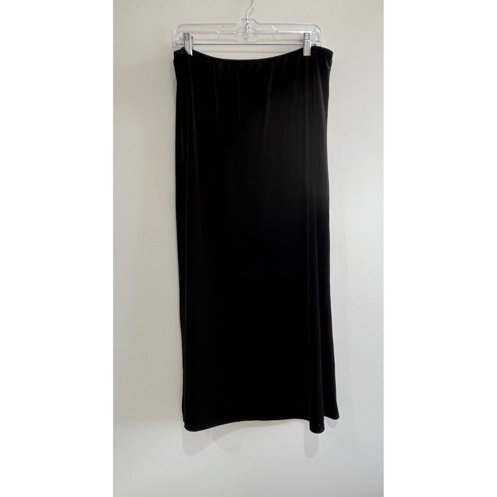 VTG 90s J.B.S LTD Velvet  A-Line Midi Skirt Womens XL Black  Whimsigoth